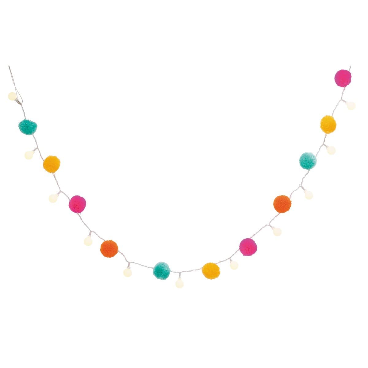 LEDlux Pom Pom 12 Light LED String Lights In Multi Colour-img-1