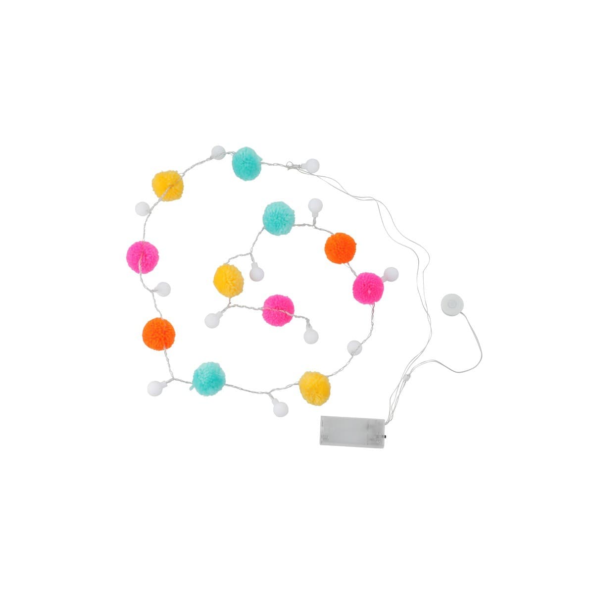 LEDlux Pom Pom 12 Light LED String Lights In Multi Colour-img-2