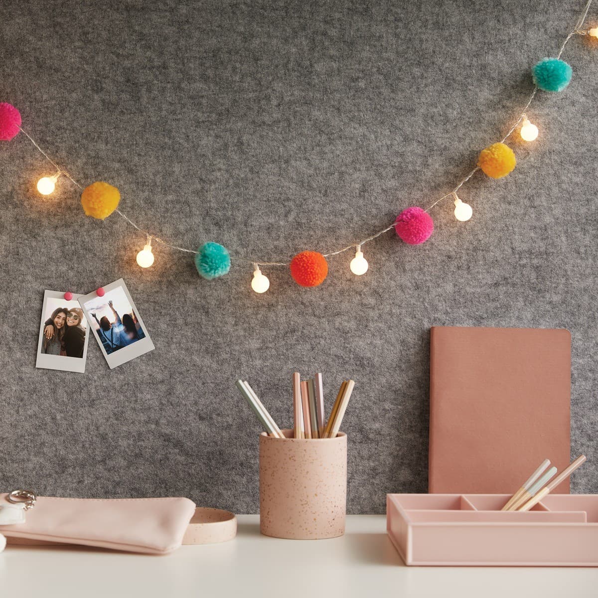LEDlux Pom Pom 12 Light LED String Lights In Multi Colour-img-3