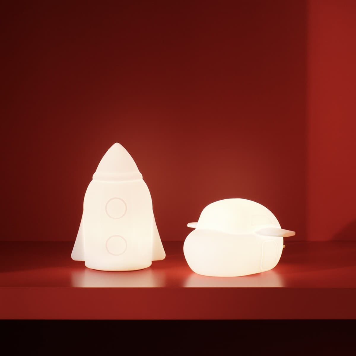 Teeny LED Rechargable Kids Rocket Night Light in White-img-2