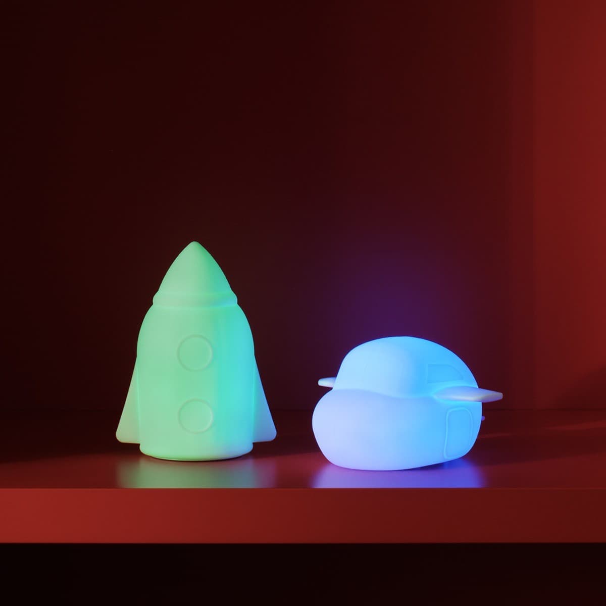 Teeny LED Rechargable Kids Rocket Night Light in White-img-3