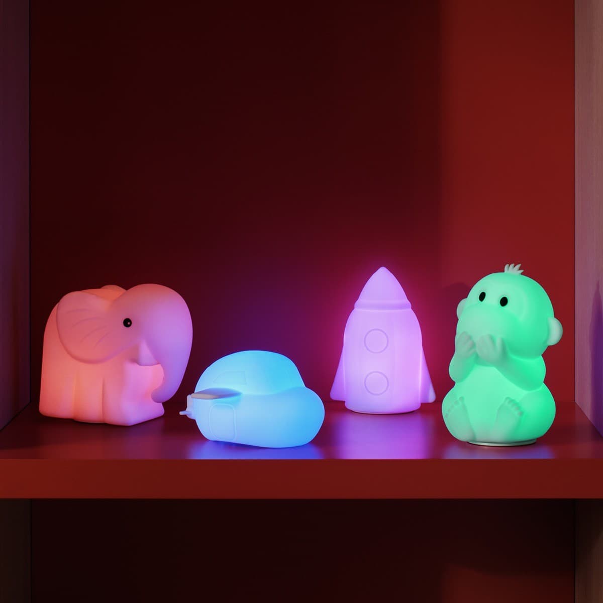Teeny LED Rechargable Kids Rocket Night Light in White-img-4