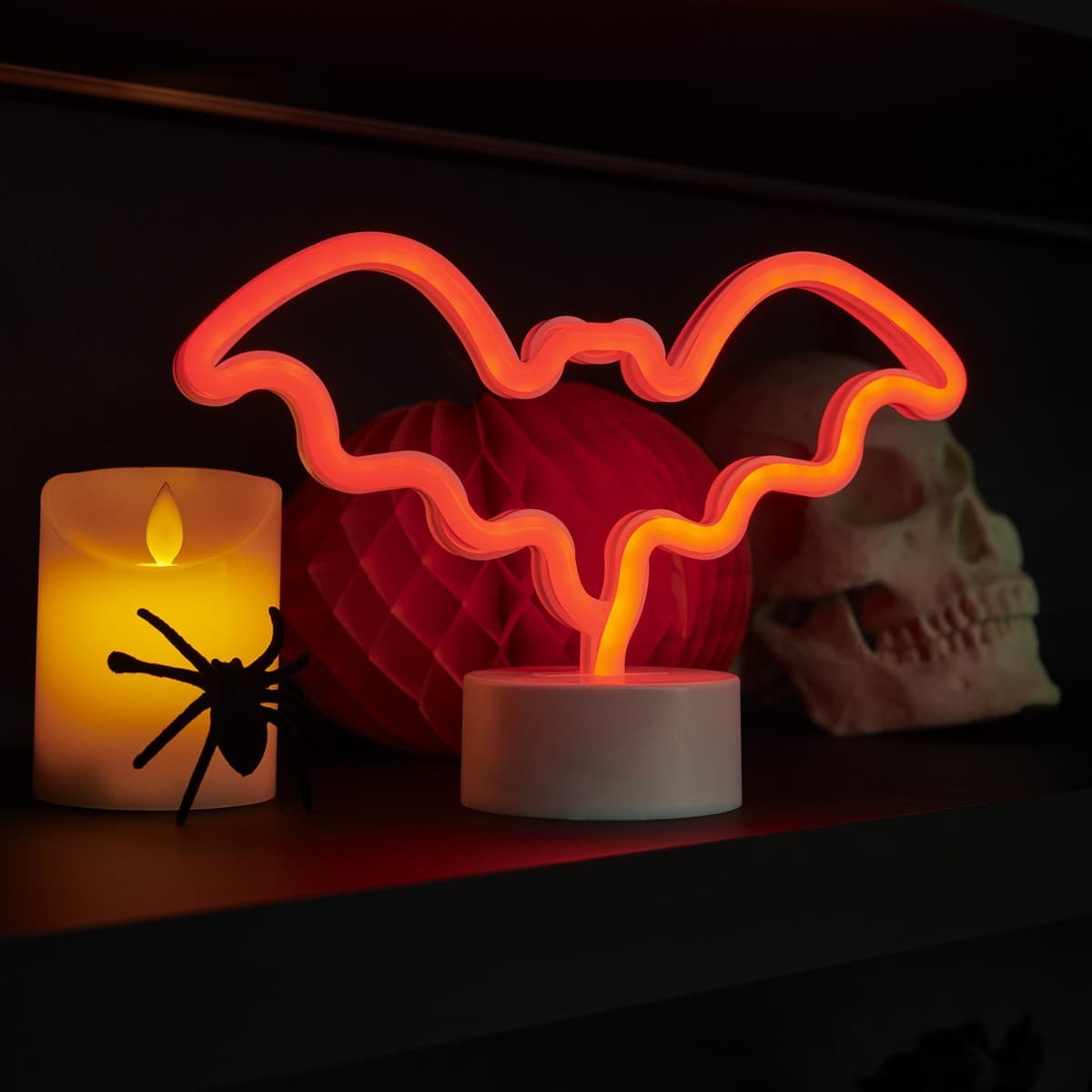 Neon Bat Lamp in Red-img-2