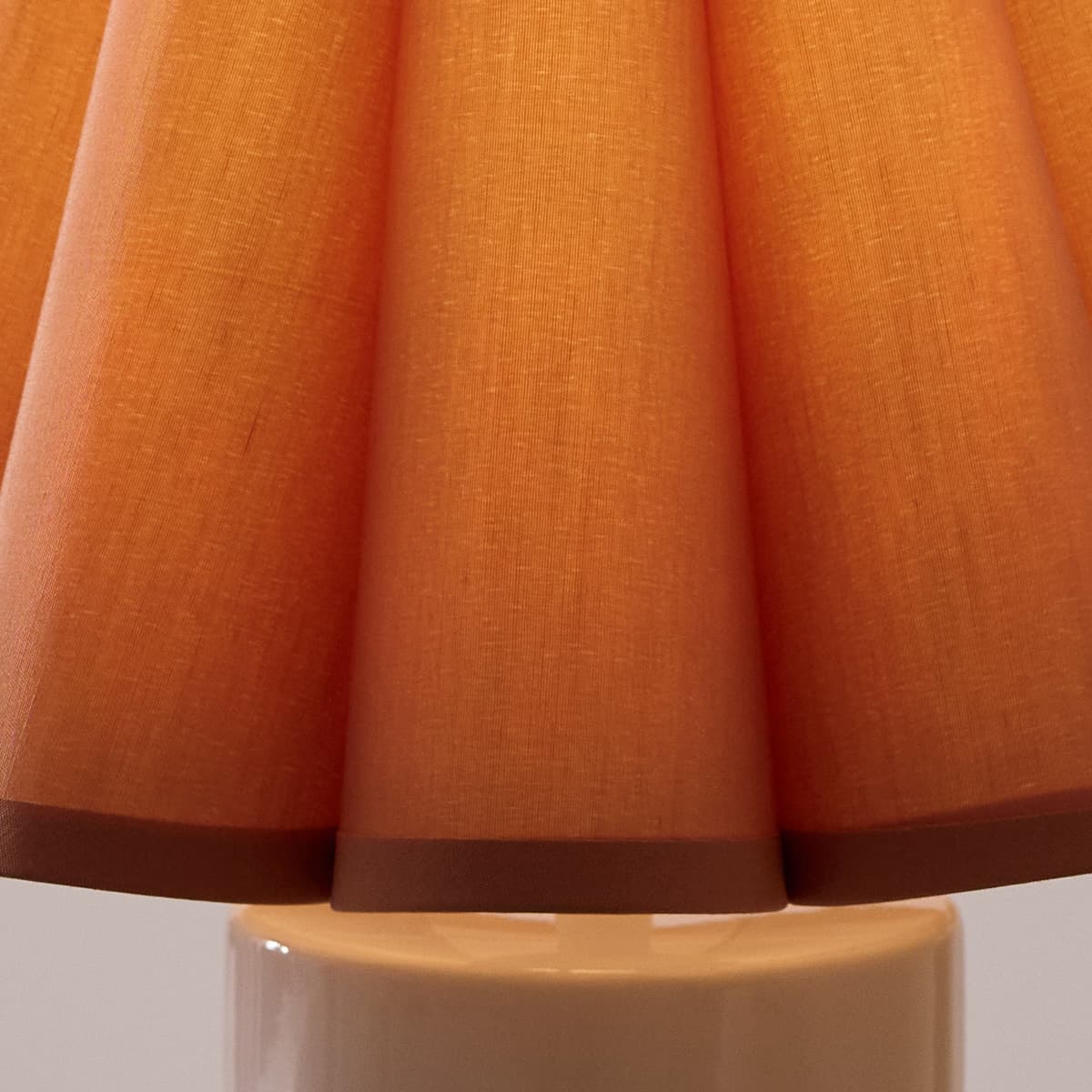 Lottie Table Lamp with White Ceramic Base and Terracotta Fluted Shade-img-3