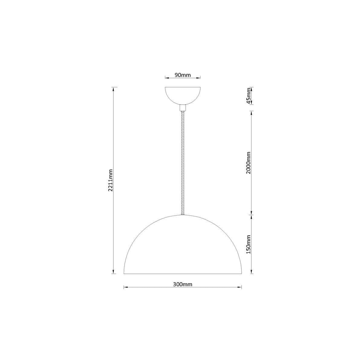 Domo 1 Light Large Pendant In Black-img-2