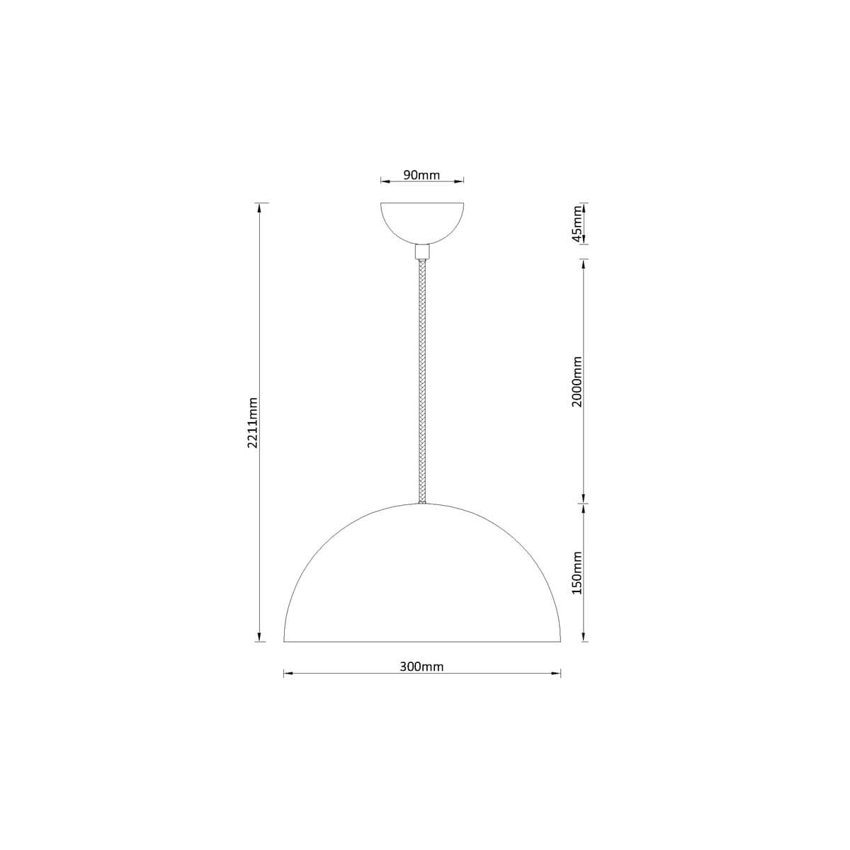 Domo 1 Light Large Pendant In White-img-2