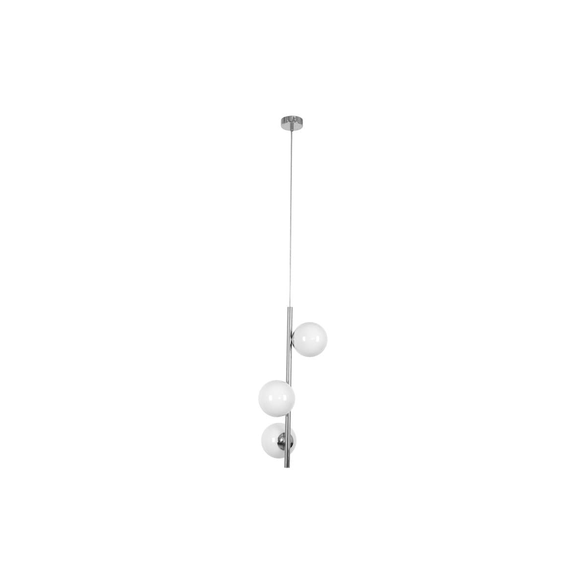 Helix 3 Light Pendant in Chrome with Gloss Opal Glass