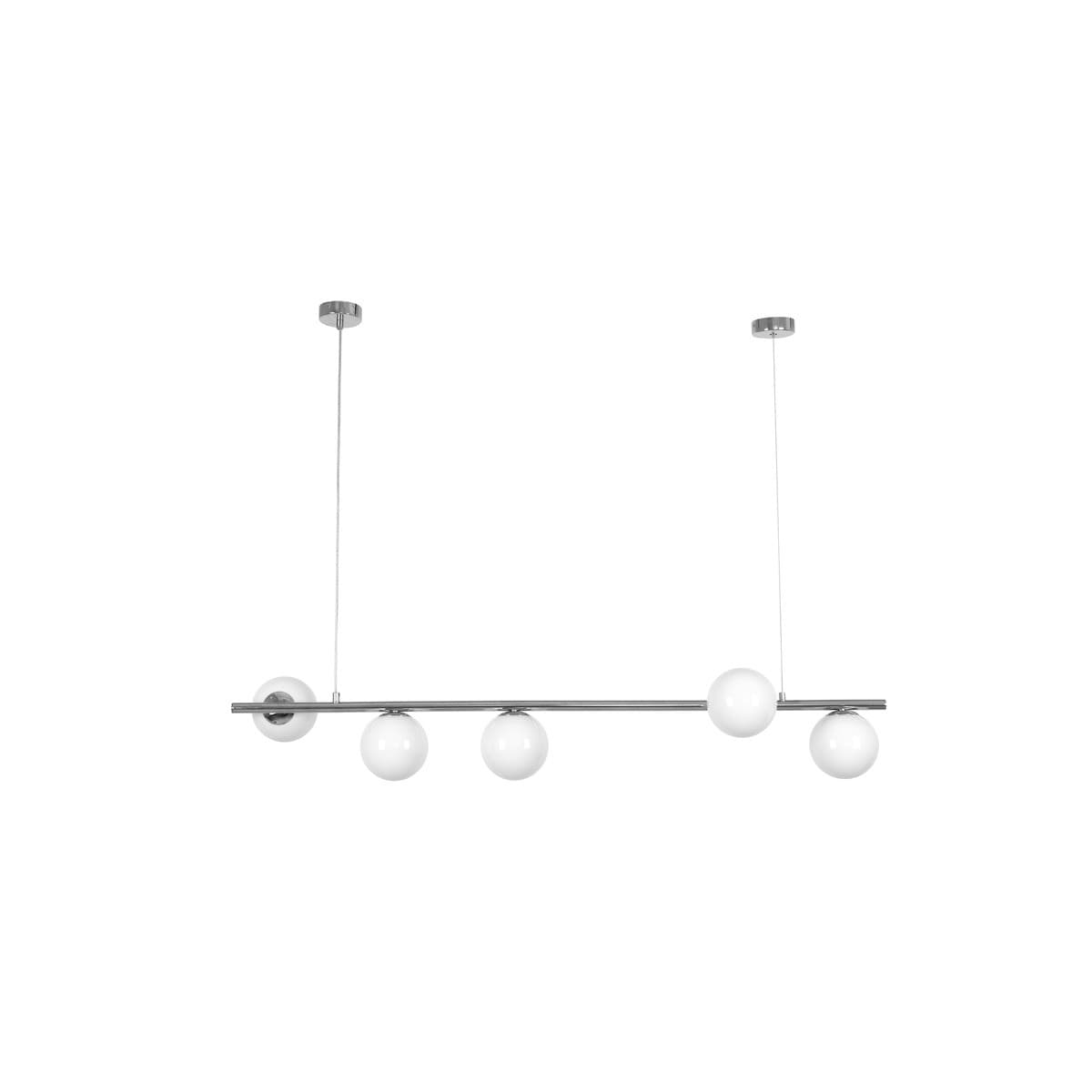 Helix 5 Light Bar Pendant in Chrome with Gloss Opal Glass
