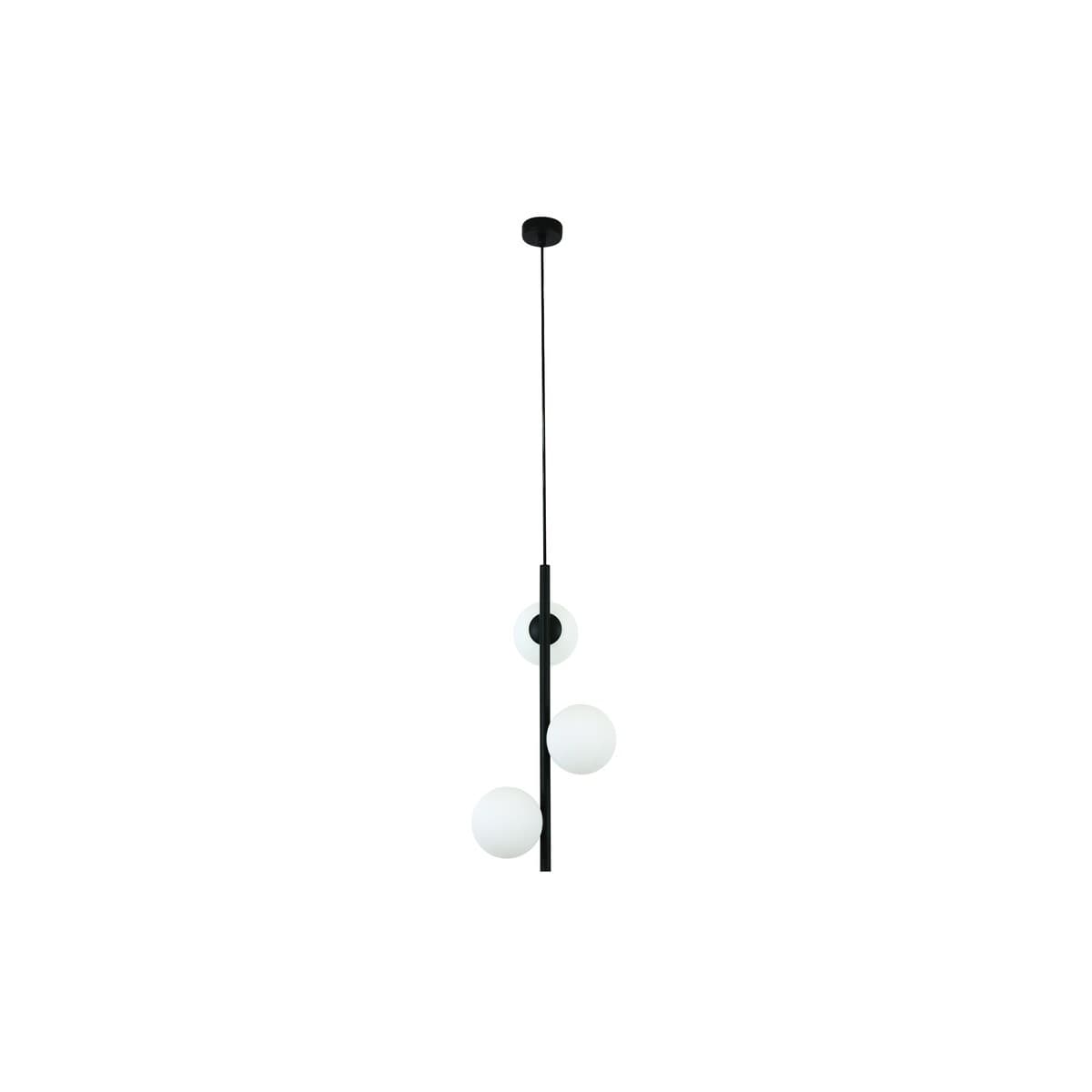 Helix 3 Light Pendant in Black with Frosted Opal Glass-img-1