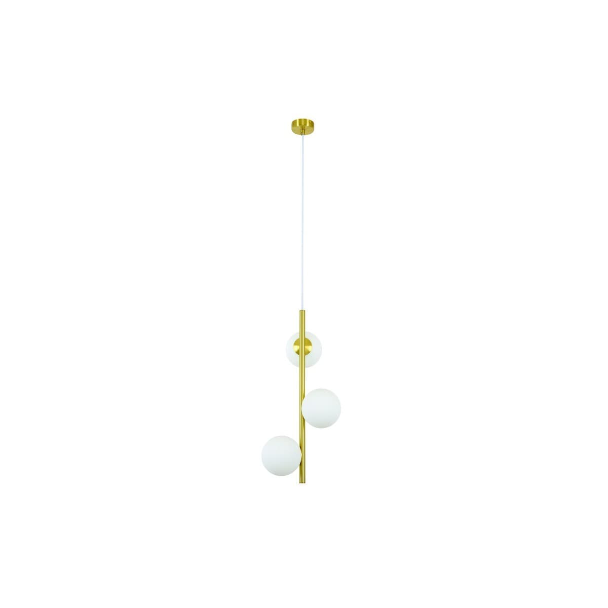 Helix 3 Light Pendant in Brass with Frosted Opal Glass