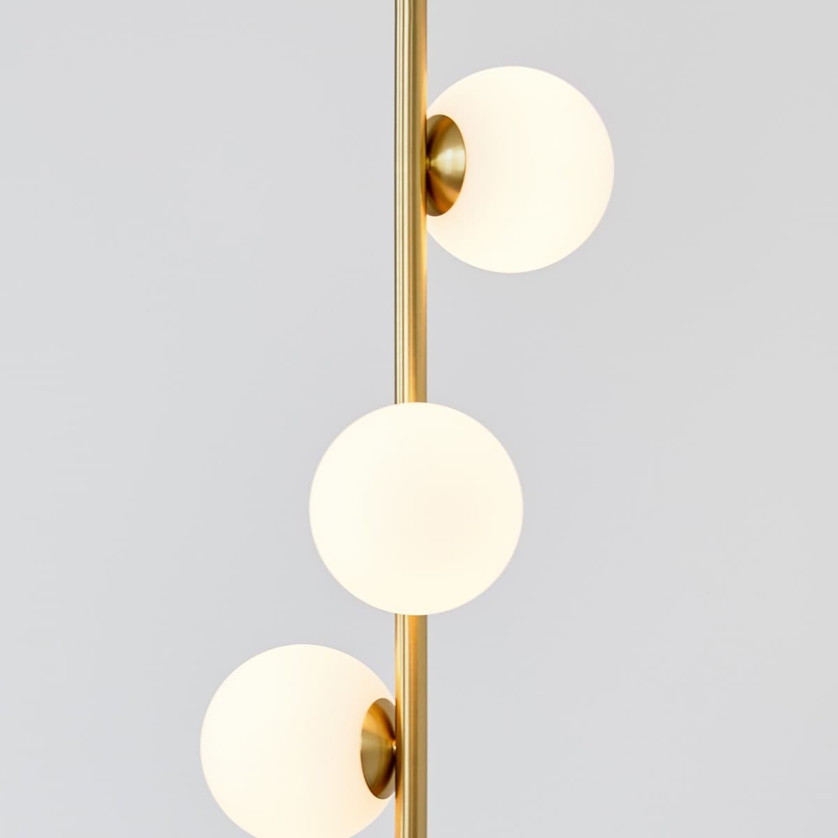 Helix 3 Light Pendant in Brass with Frosted Opal Glass