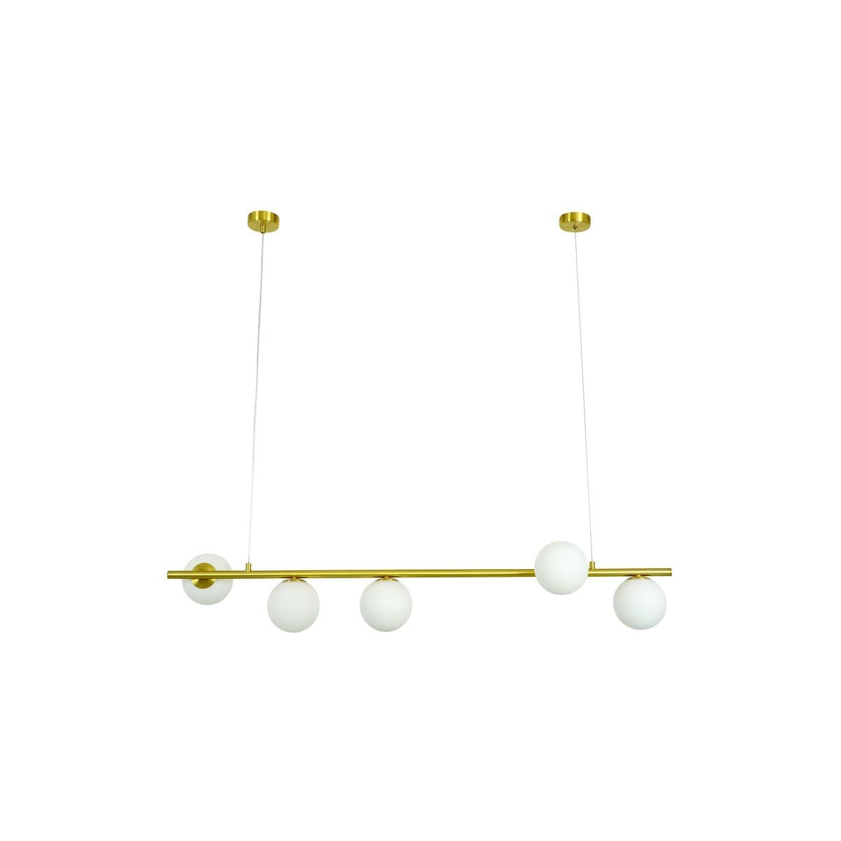 Helix 5 Light Bar Pendant in Brass with Frosted Opal Glass-img-1