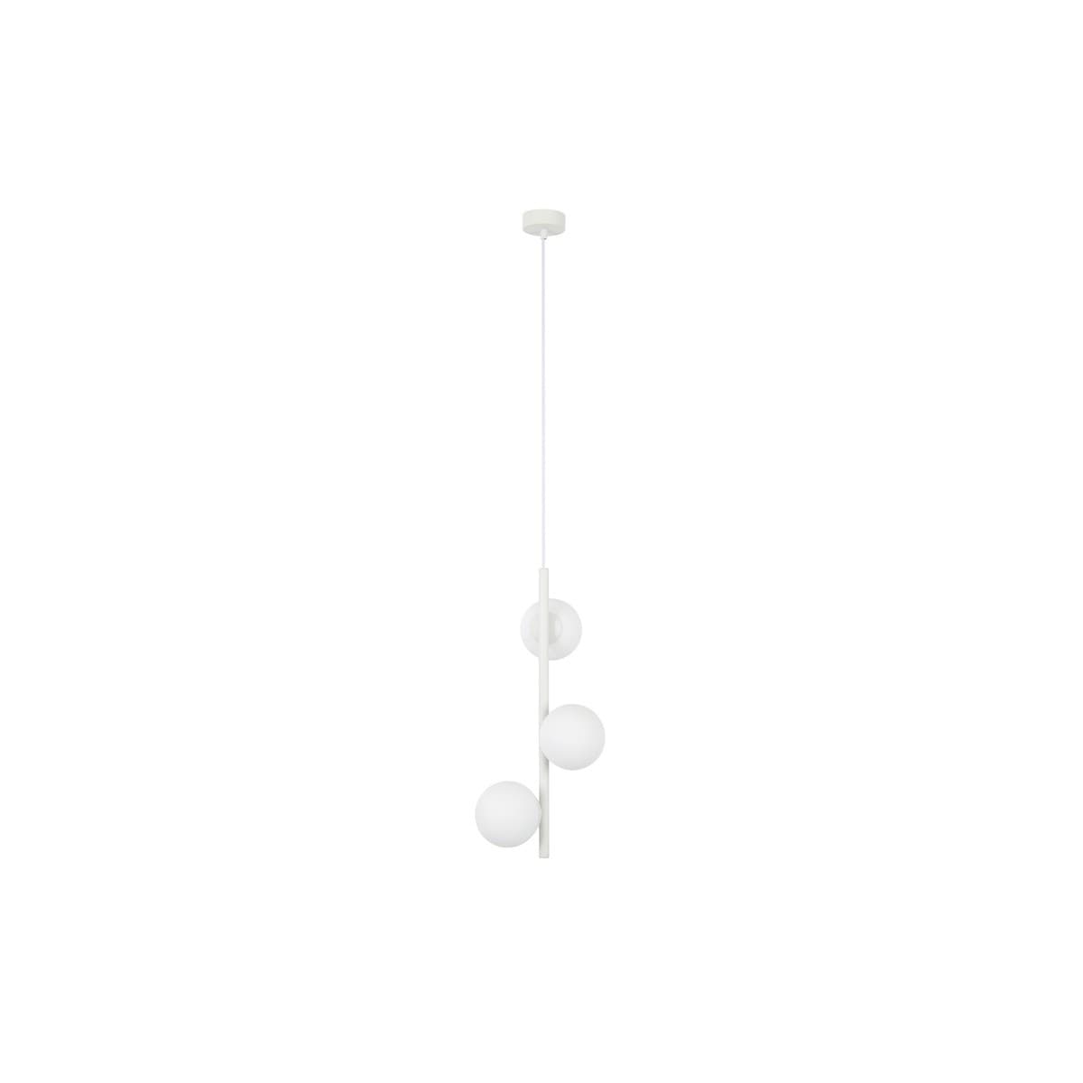 Helix 3 Light Pendant in Textured Chalk with Frosted Opal Glass