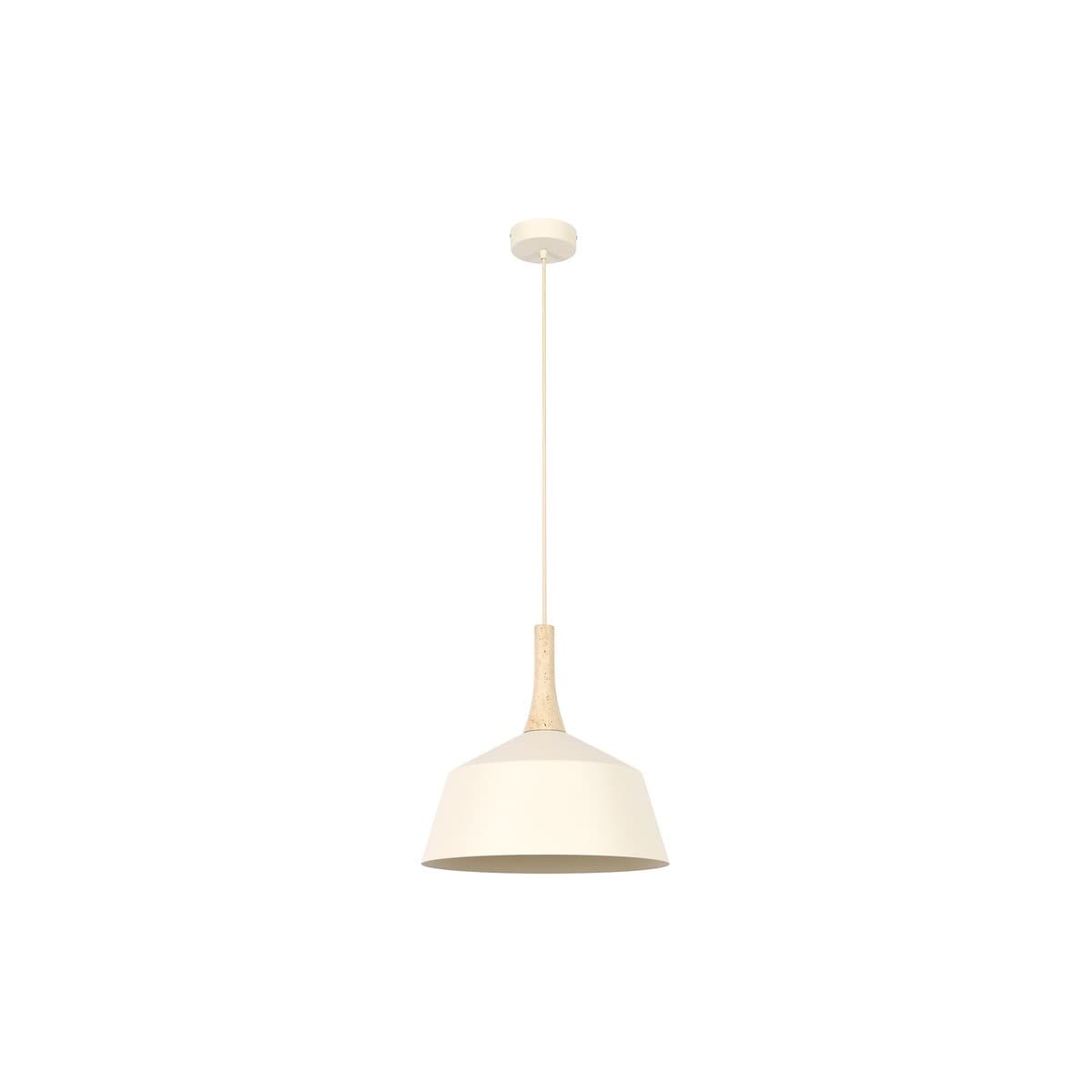 Husk 1 Light Medium Pendant in Travertine with Beige Shade-img-1