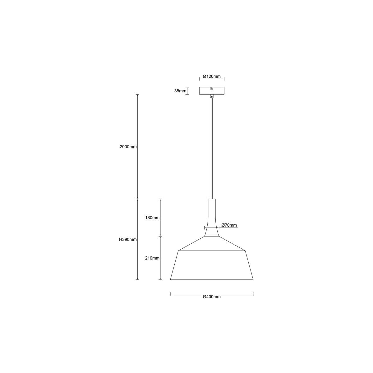 Husk 1 Light Medium Pendant in Travertine with Beige Shade-img-2