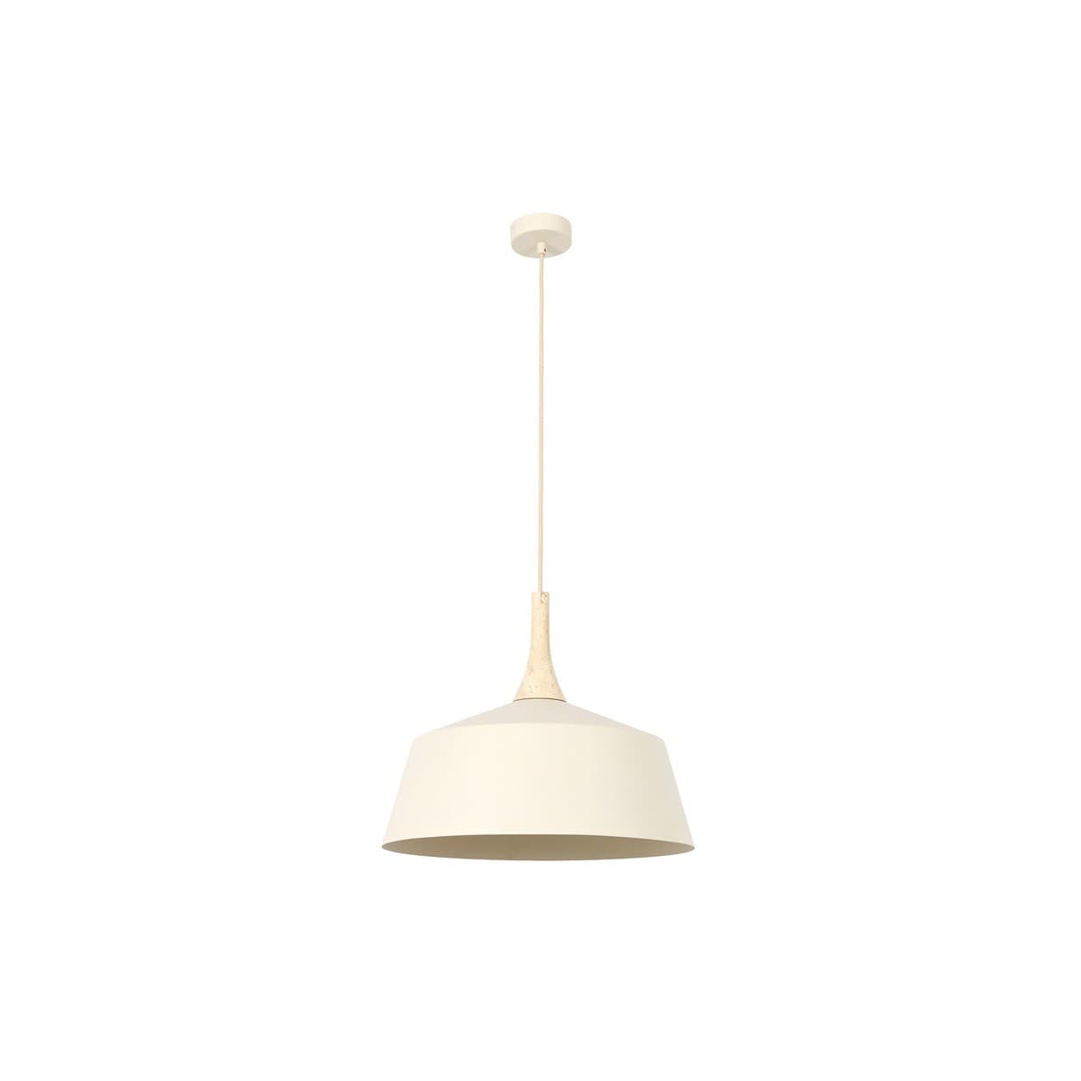 Husk 1 Light Large Pendant in Travertine with Beige Shade-img-1