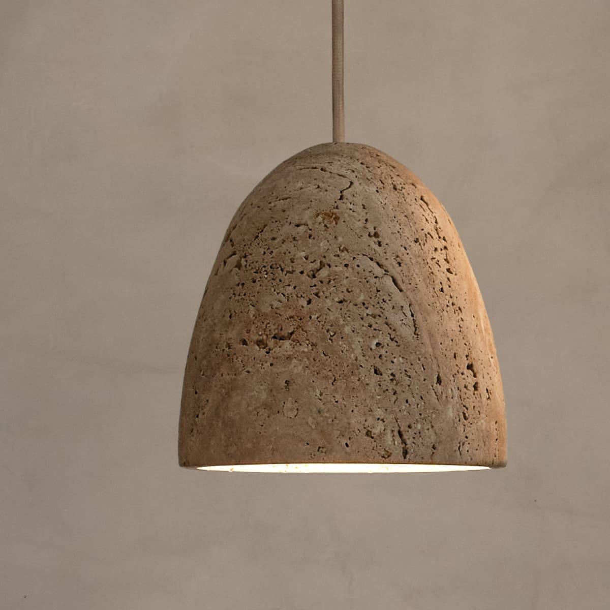Bambino Dome Pendant in Natural Travertine-img-3