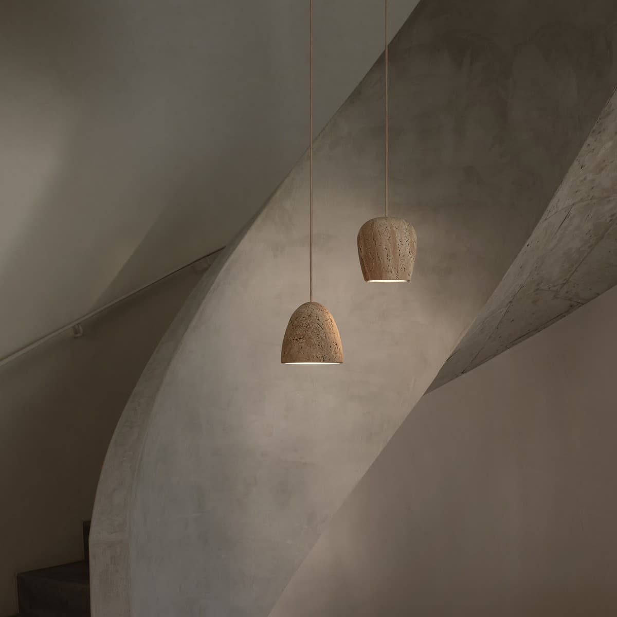 Bambino Drop Pendant in Natural Travertine-img-2