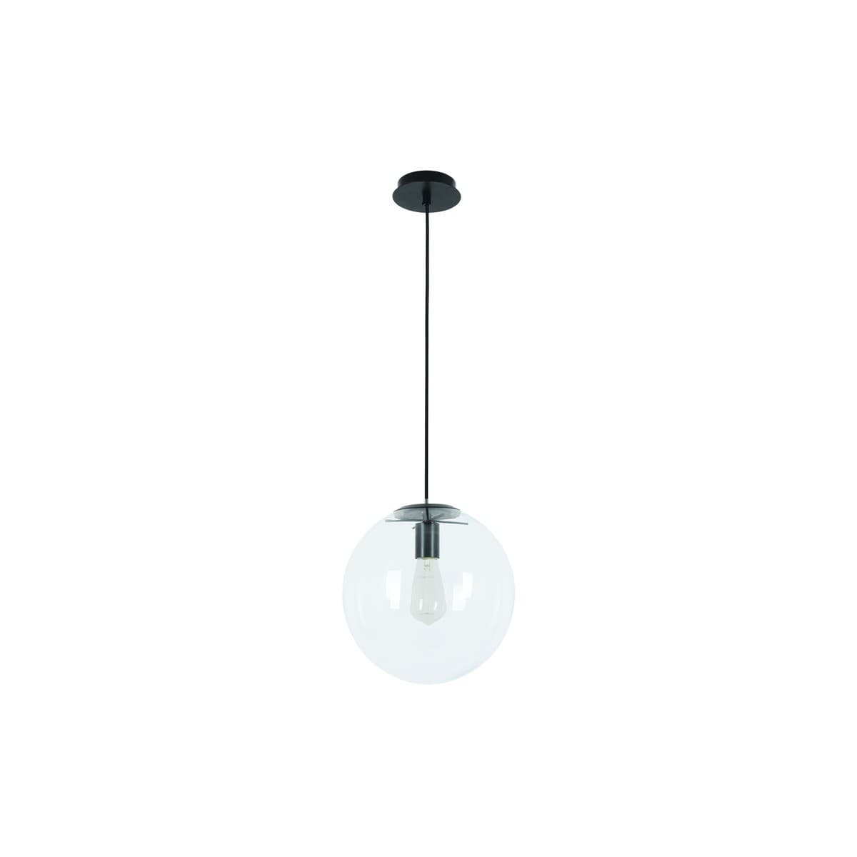 Marcel 1 Light 300mm Pendant in Black with Clear Glass-img-1