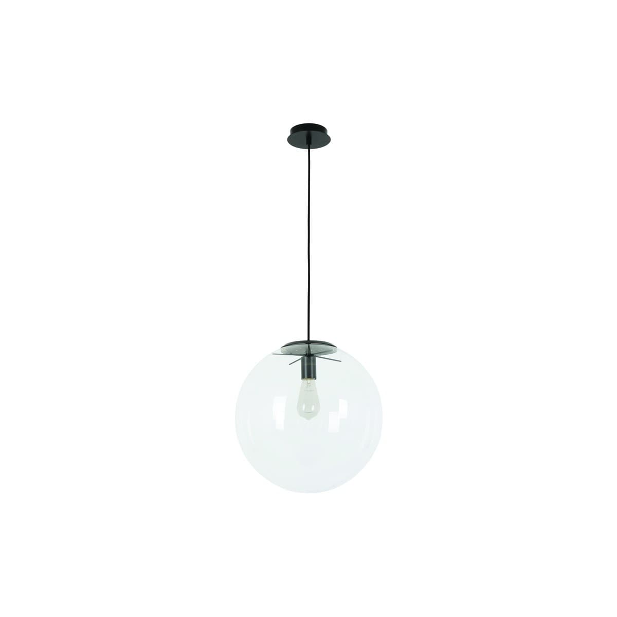 Marcel 1 Light 400mm Pendant in Black with Clear Glass-img-1