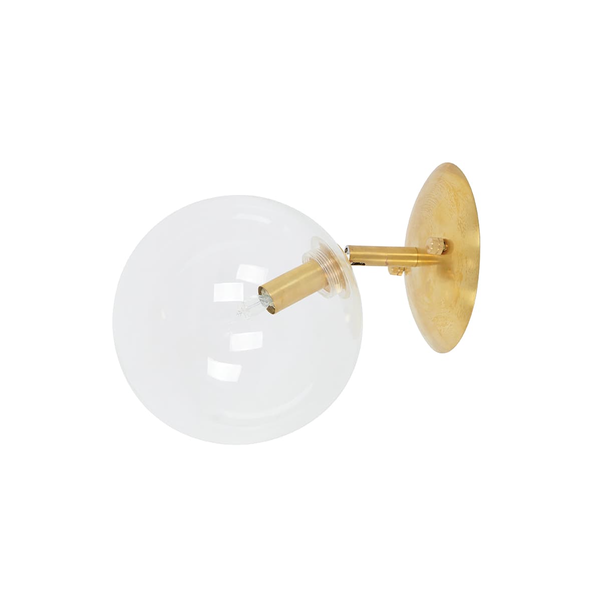 Aksel 1 Light Wall Bracket in Solid Brass with Clear Glass-img-1