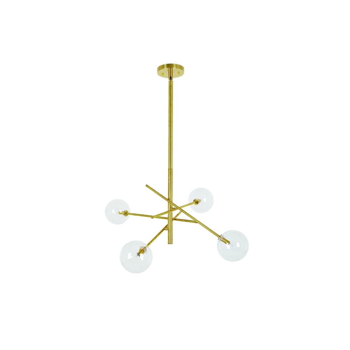 Aksel 4 Light Pendant in Solid Brass with Clear Glass-img-1