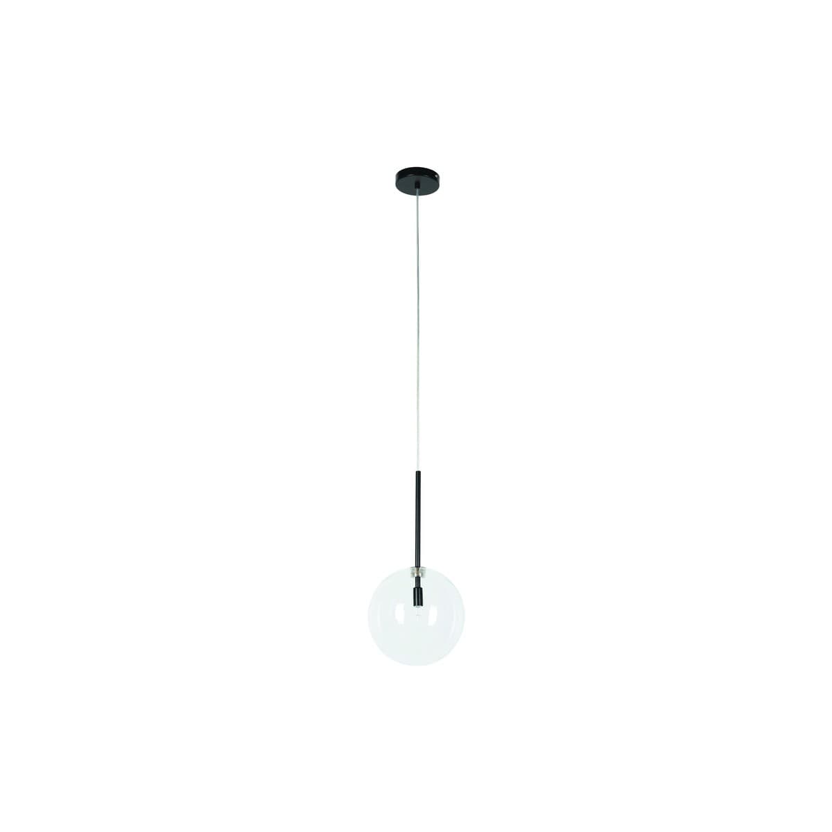 Aksel 1 Light 200mm Pendant in Black with Clear Glass-img-1