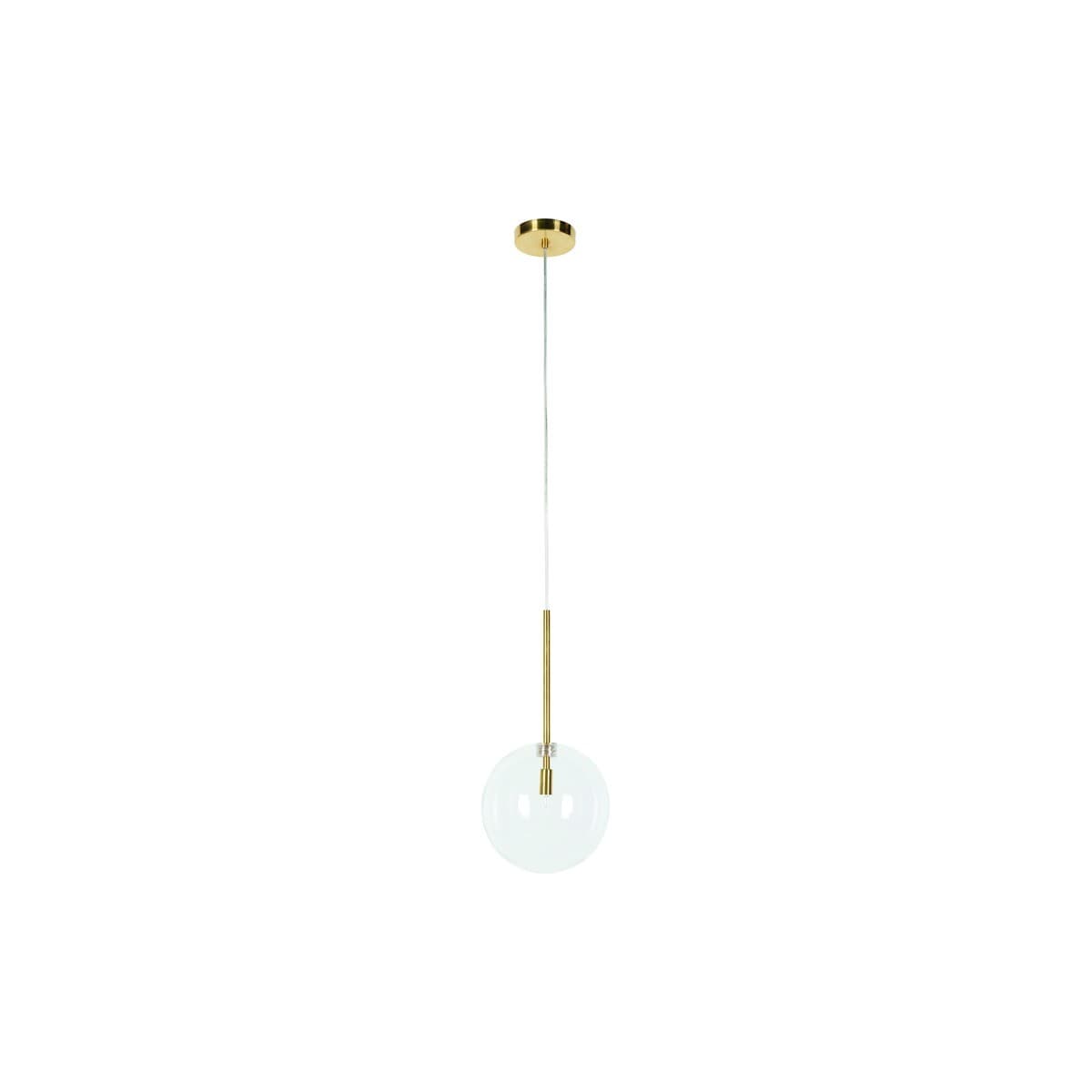 Aksel 1 Light 200mm Pendant in Solid Brass with Clear Glass Shade-img-1