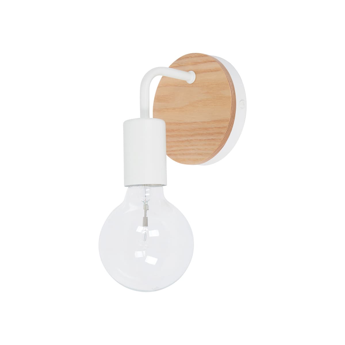 Lanie 1 Light Wall Bracket in White with Teak