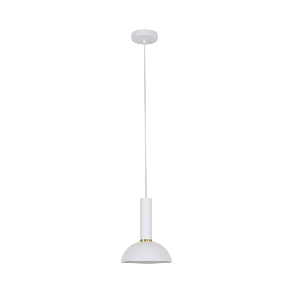 Luma 1 Light Dome Pendant in White