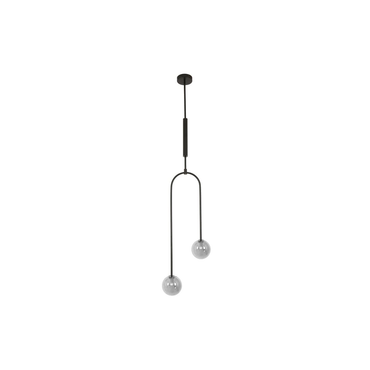 Orion 2 Light Pendant in Black with Smoke Glass-img-1