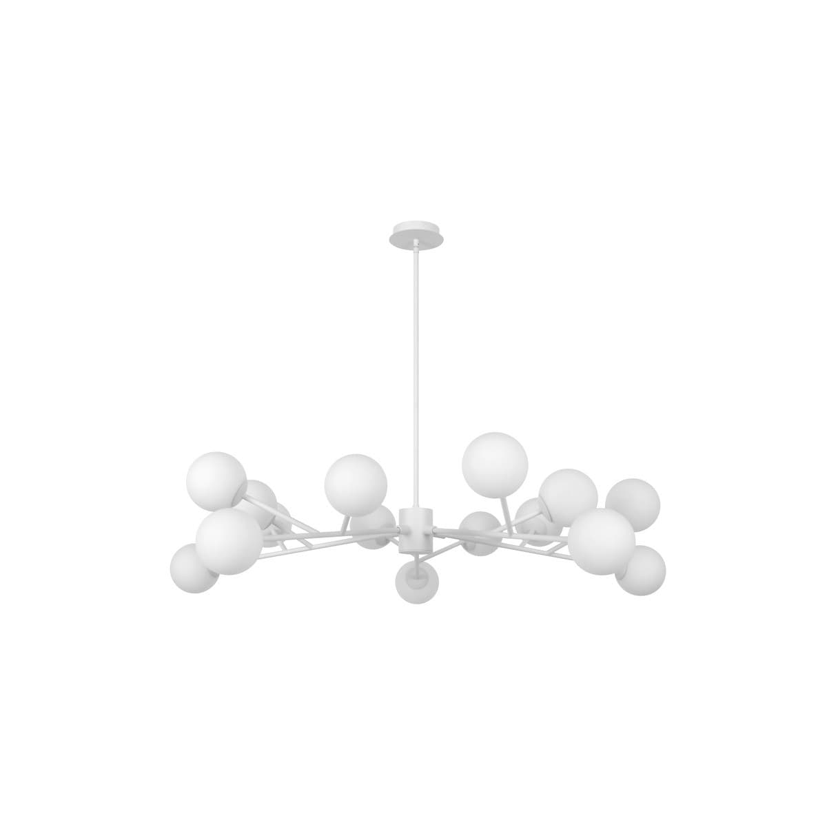 Orion 15 Light Pendant in Chalk with Frosted Opal Glass