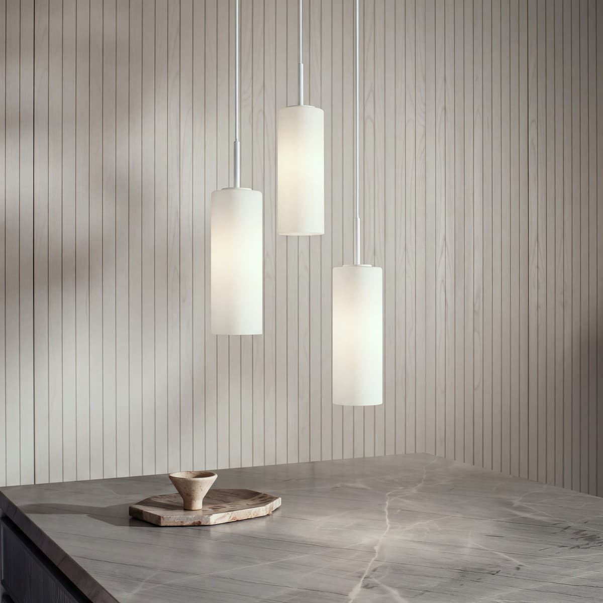 Form 1 Light Pendant in White with Frosted Opal Glass-img-2