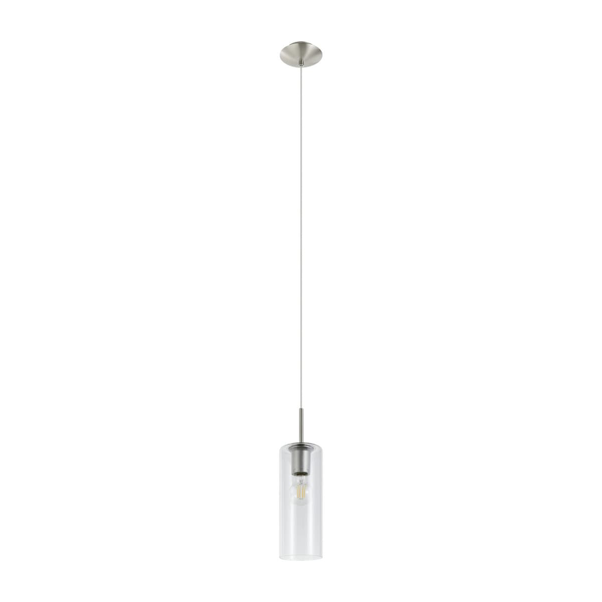 Form 1 Light Pendant in Brushed Chrome with Clear Glass