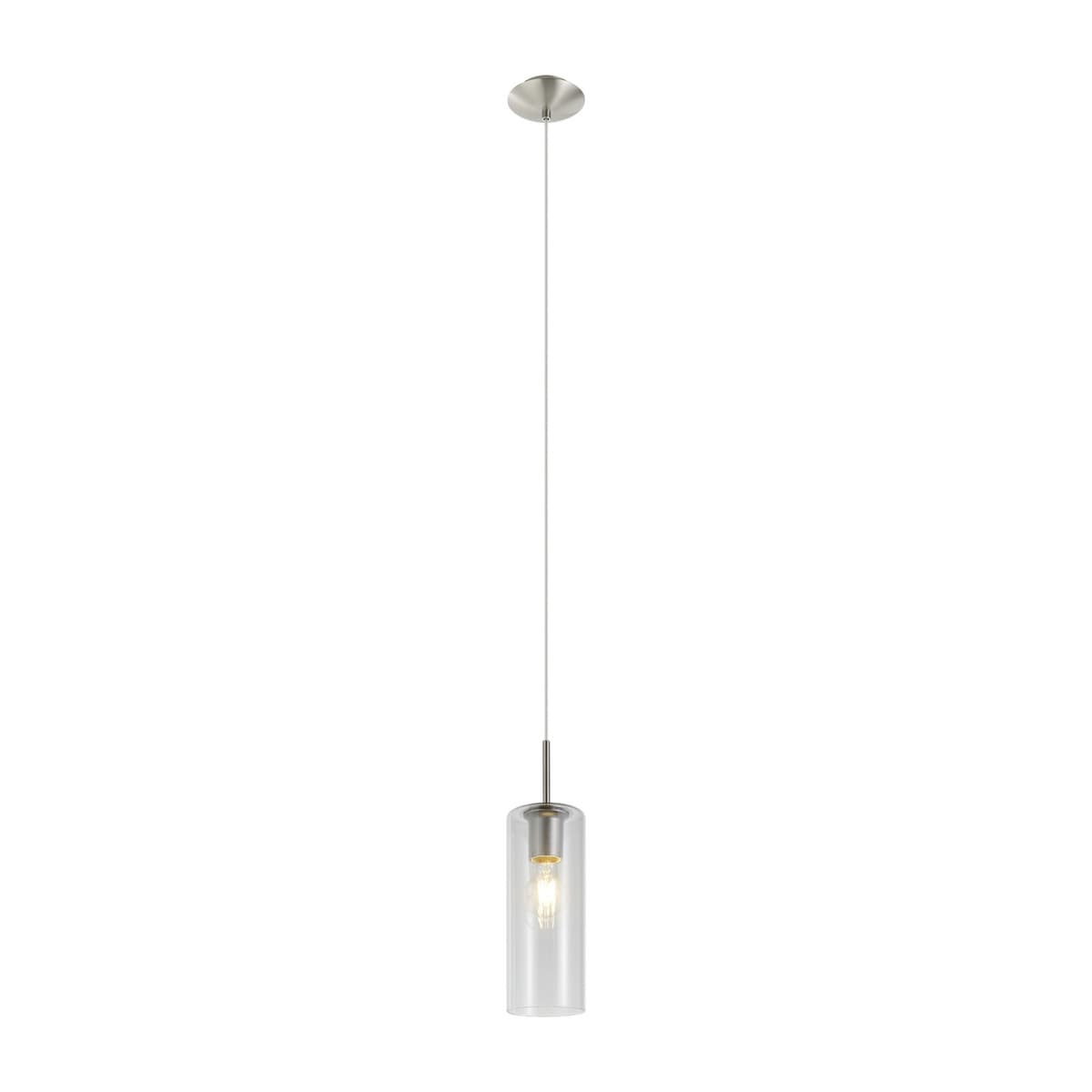 Form 1 Light Pendant in Brushed Chrome with Clear Glass