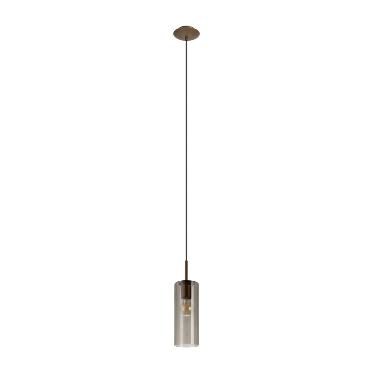 Form 1 Light Pendant in Bronze with Sepia Glass