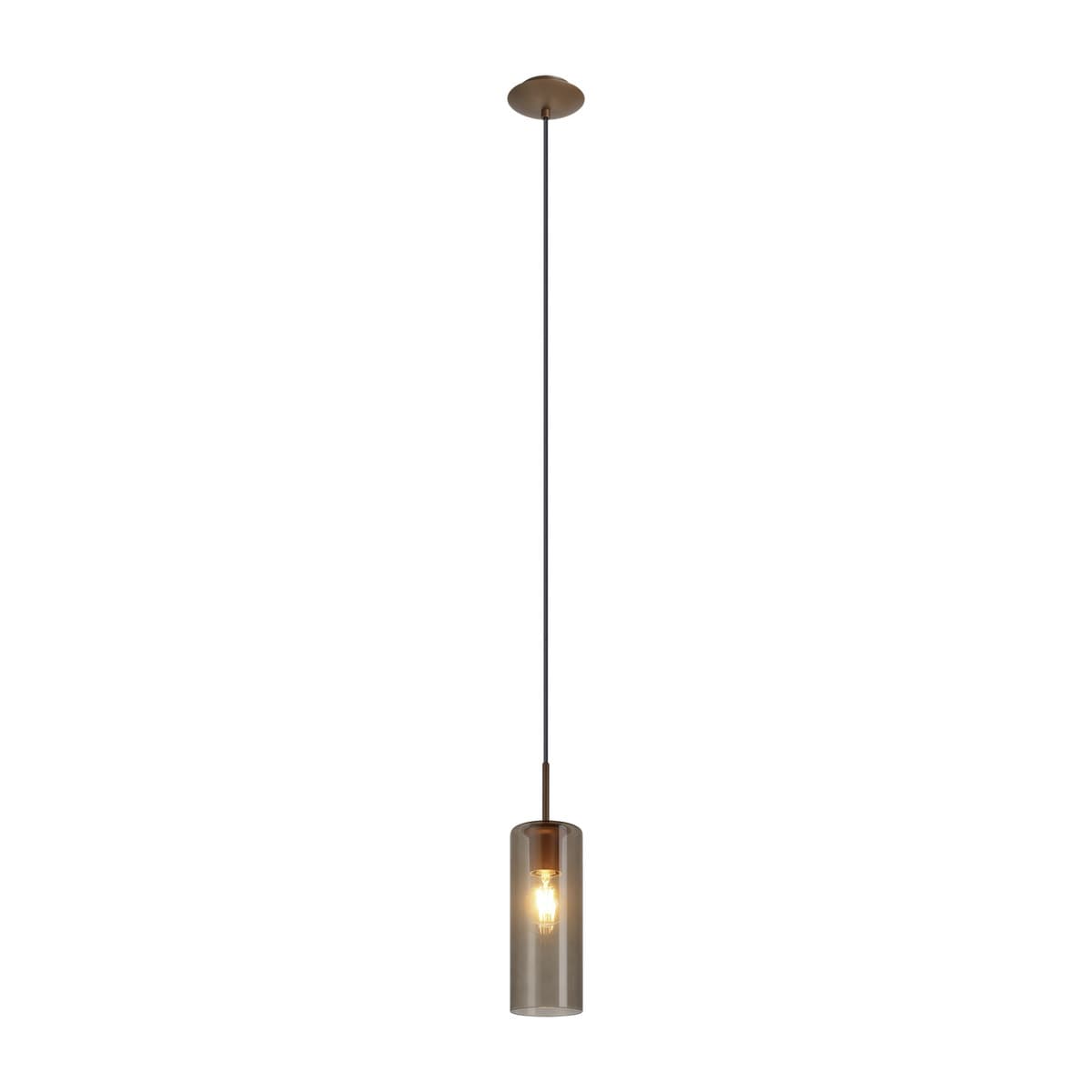 Form 1 Light Pendant in Bronze with Sepia Glass