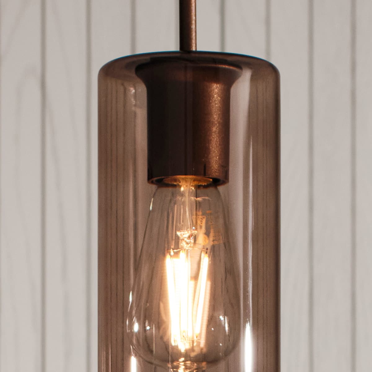 Form 1 Light Pendant in Bronze with Sepia Glass