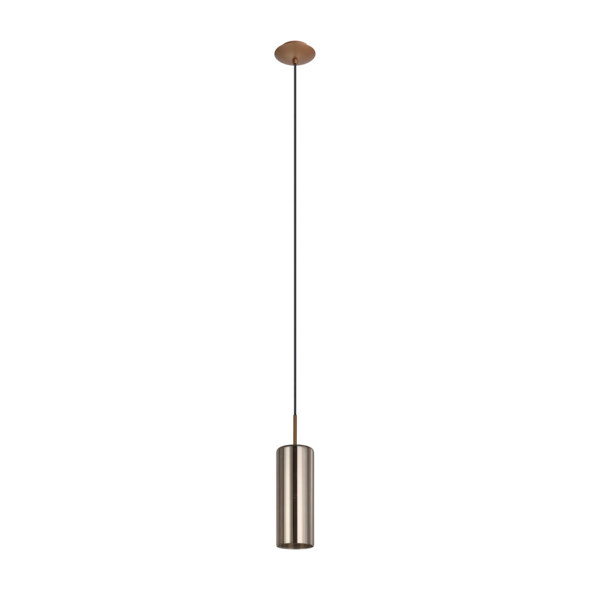 Form 1 Light Pendant in Copper with Rose Glass