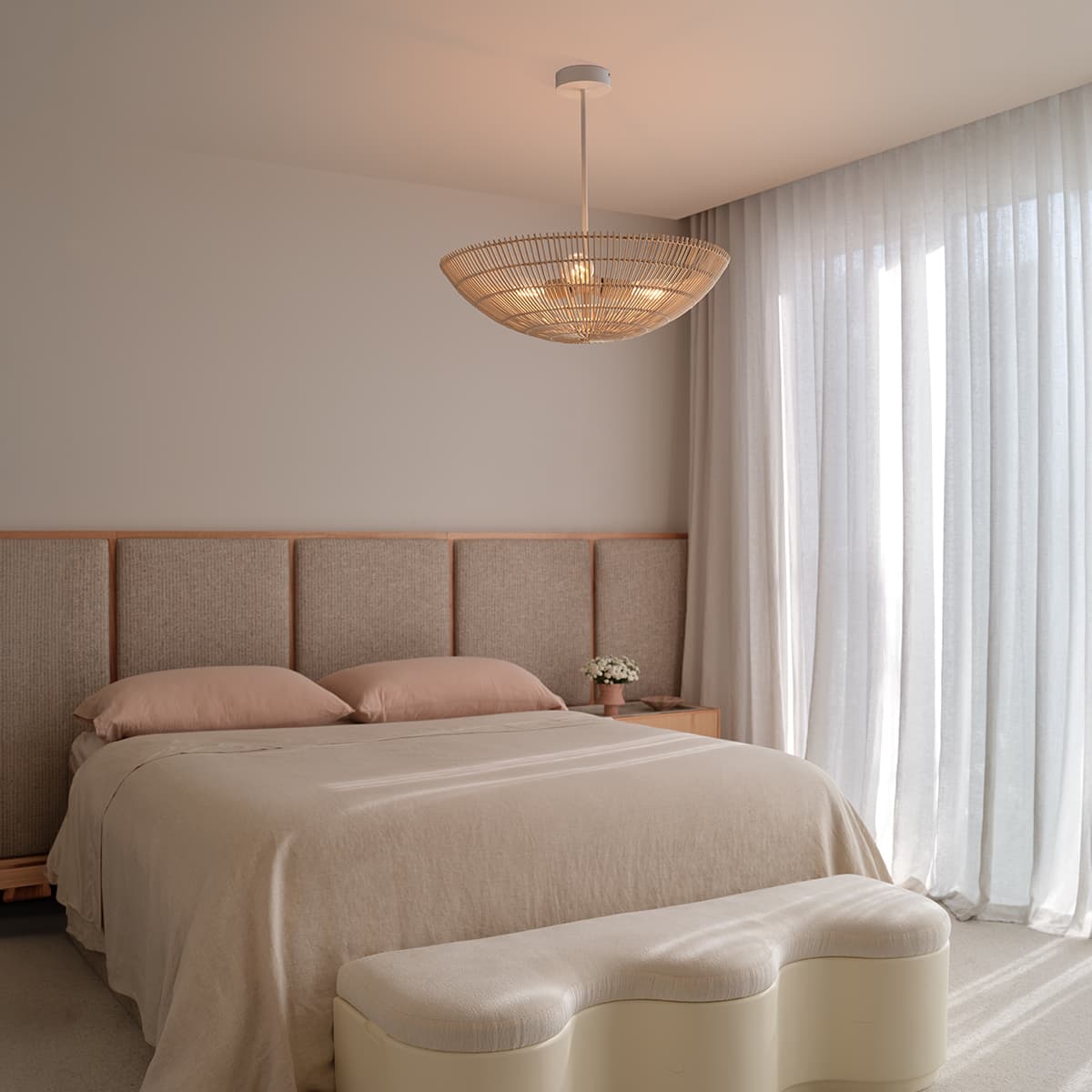 Herman 3 Light 600mm Dome Pendant Uplighter in Natural-img-3