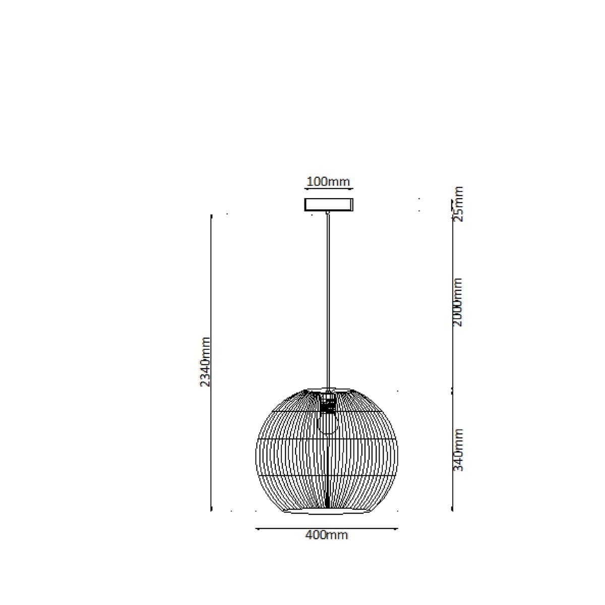 Herman 1 Light 400mm Round Pendant in Natural-img-2