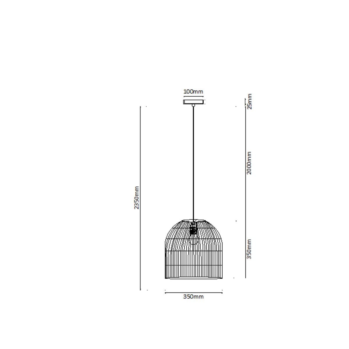 Herman 1 Light 350mm Tall Pendant in Natural