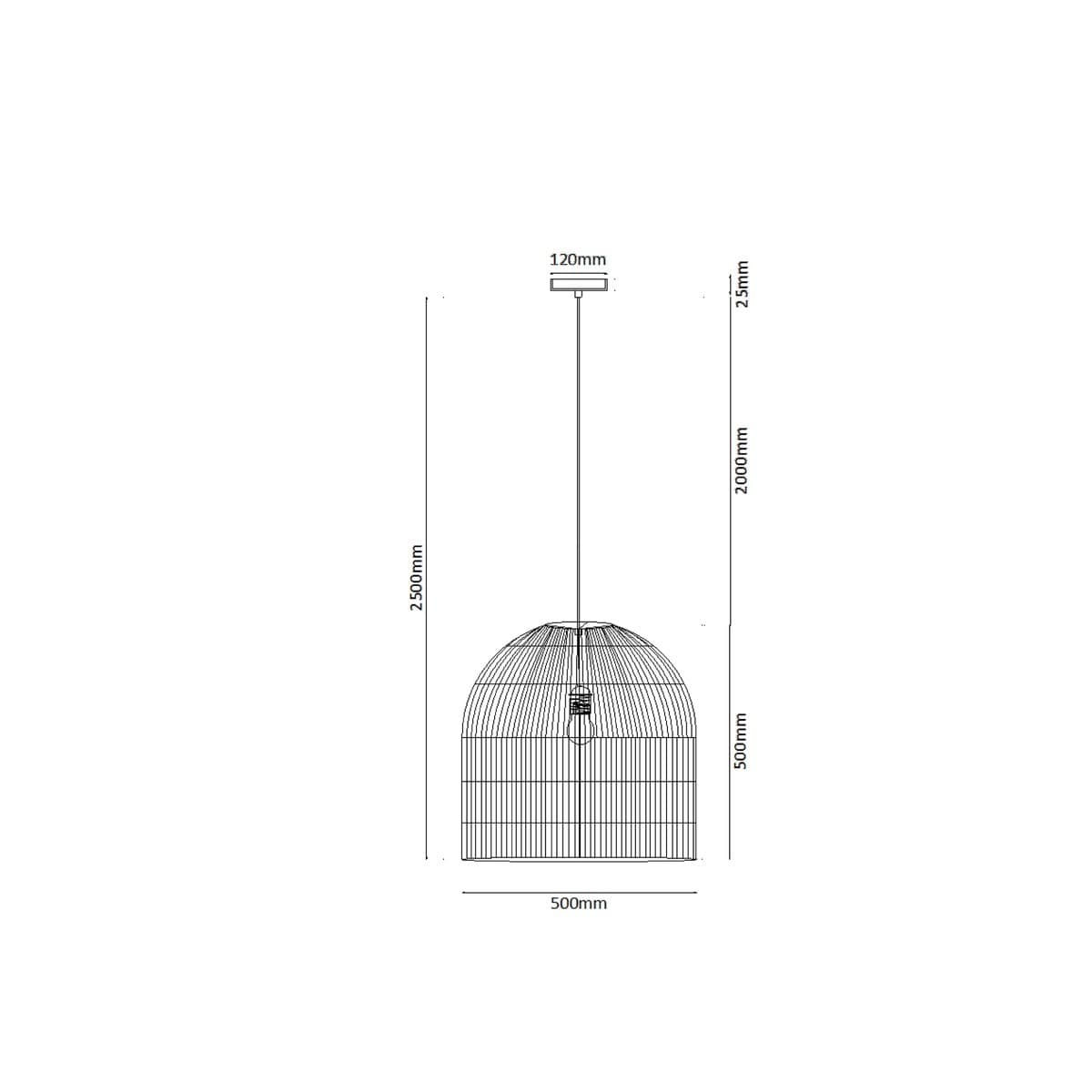 Herman 1 Light 500mm Tall Pendant in Natural-img-2