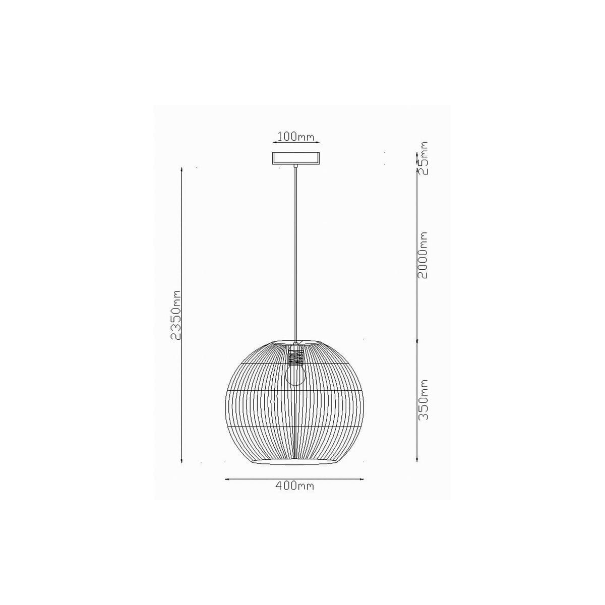 Herman 1 Light 400mm Round Pendant in White-img-2