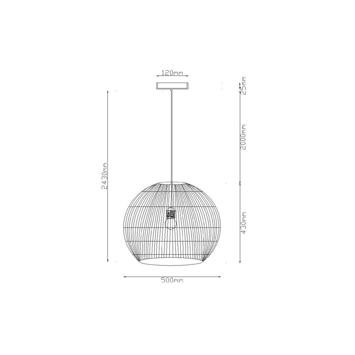 Herman 1 Light 500mm Round Pendant in White-img-2