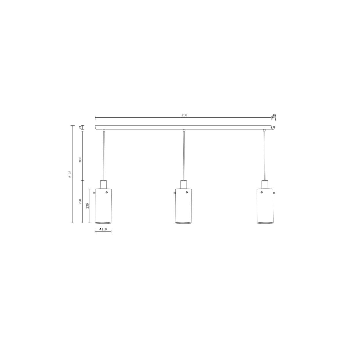 Lamode 3 Light Pendant in Brushed Chrome with Clear Glass-img-2