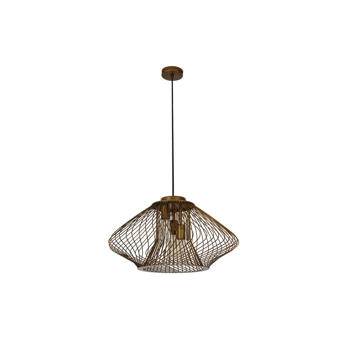 Pheonix 3 Light Large Squat Pendant in Antique Bronze
