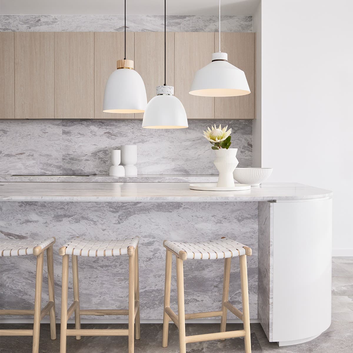 Lexicon 1 Light 2m Suspension in White Marble-img-6