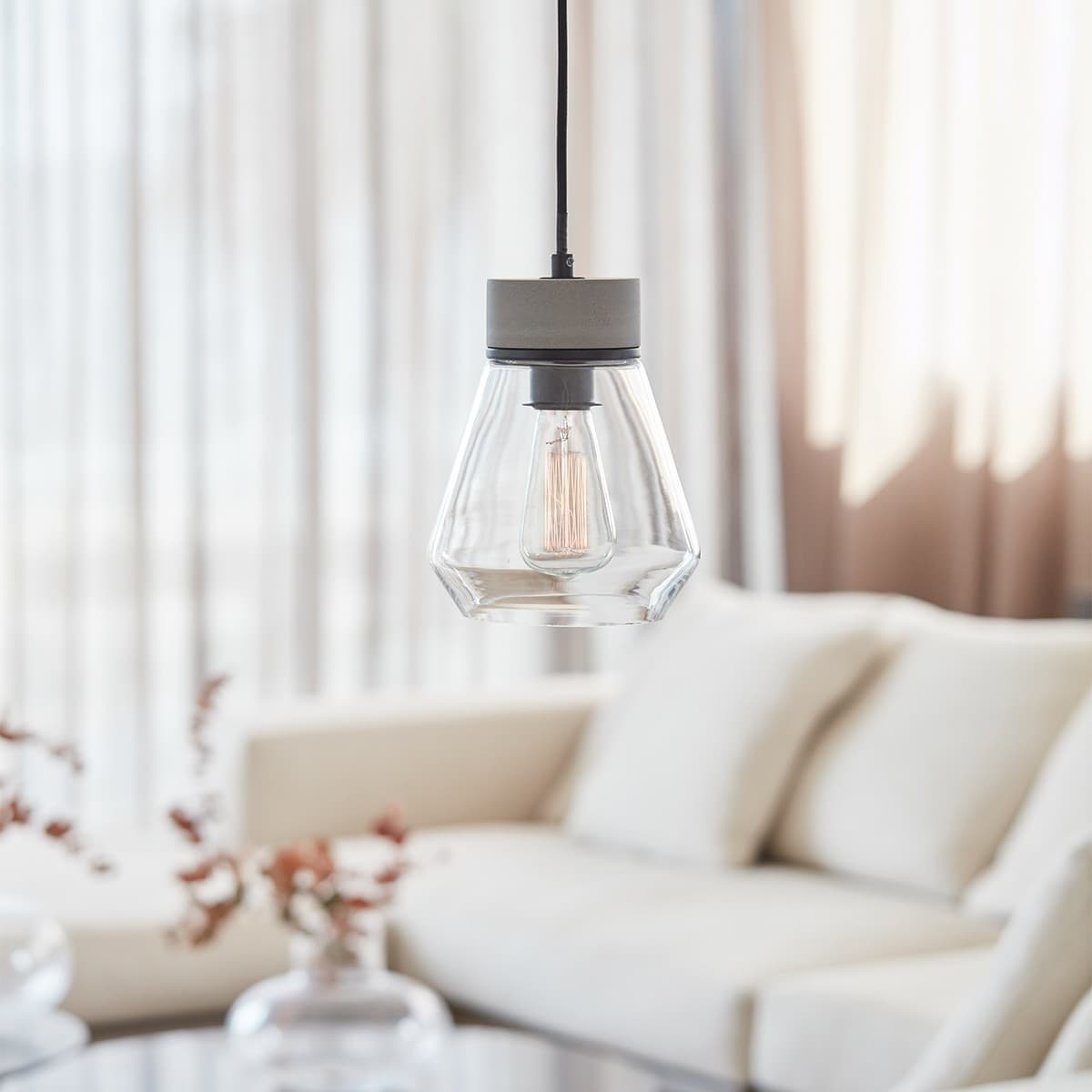 Lexicon 1 Light 2m Suspension in Concrete-img-3