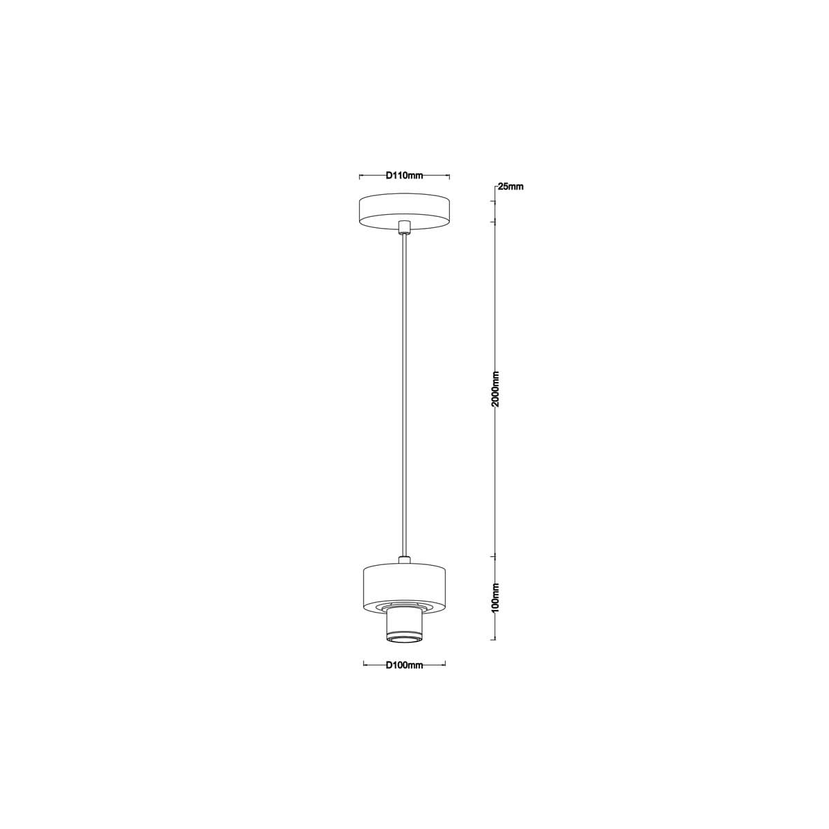Lexicon 1 Light 2m Suspension in Travertine-img-2